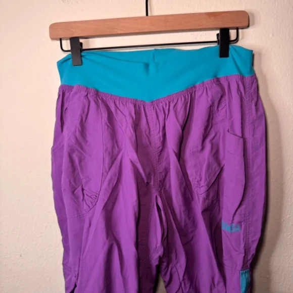 Zumba Dance Cargo Pants Women's XXL Purple Blue Retro Activewear Stretch - Picture 3 of 7